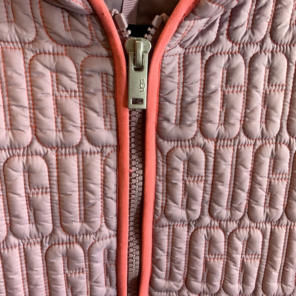 UGG Iggy Womens Pink Salt Colorblock Hooded Serpa Jacket - L - Picture 4 of 13